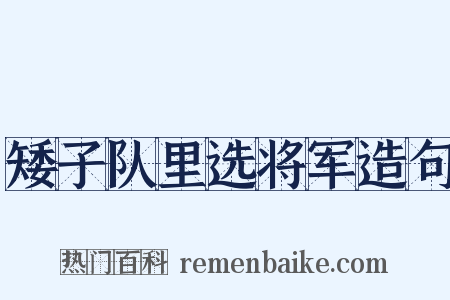 矮子队里选将军造句是什么意思的图片